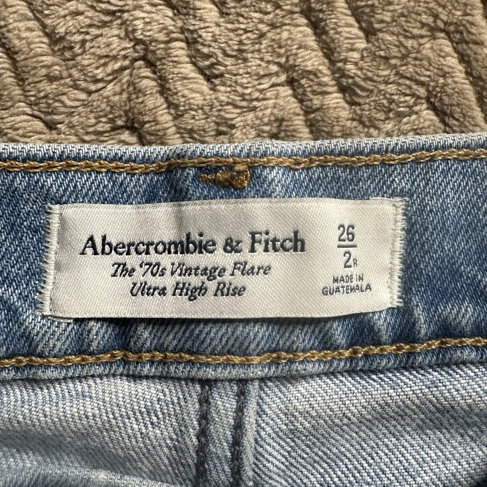 Abercrombie & Fitch Womens Denim Ultra High Rise Vintage Flare Jeans Size 26/2R - Picture 7 of 10